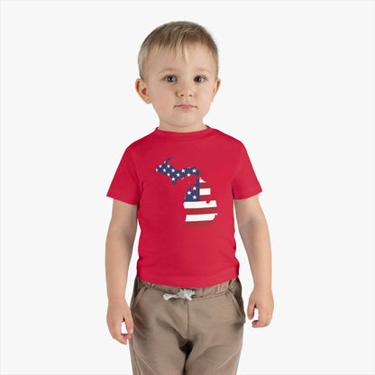 Michigan Infant T-Shirt (w/ MI USA Flag Outline) | Short Sleeve