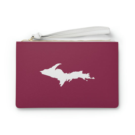 Michigan Upper Peninsula Clutch Bag (Ruby Red w/UP Outline)