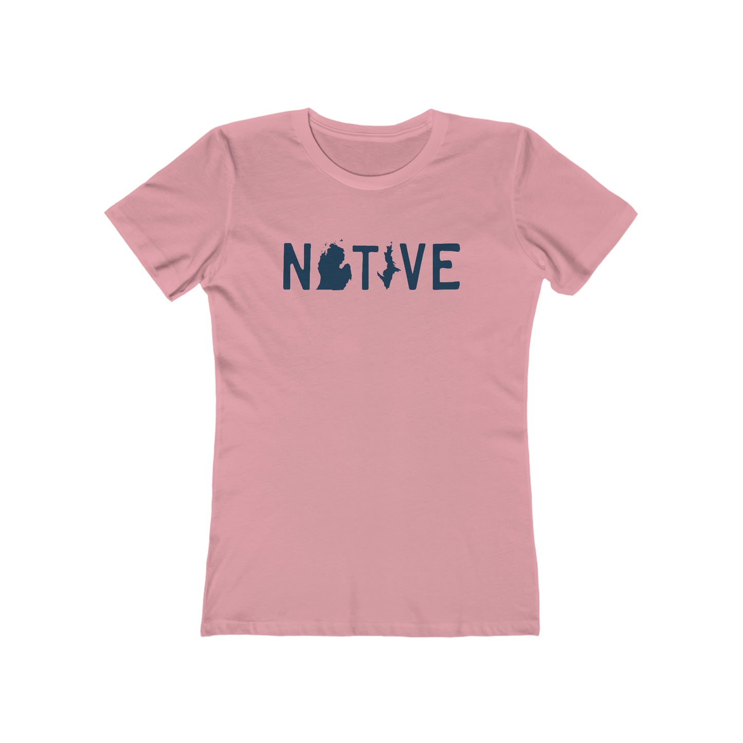 Michigan 'Native' T-Shirt (Licence Plate Font) | Women's Boyfriend Cut