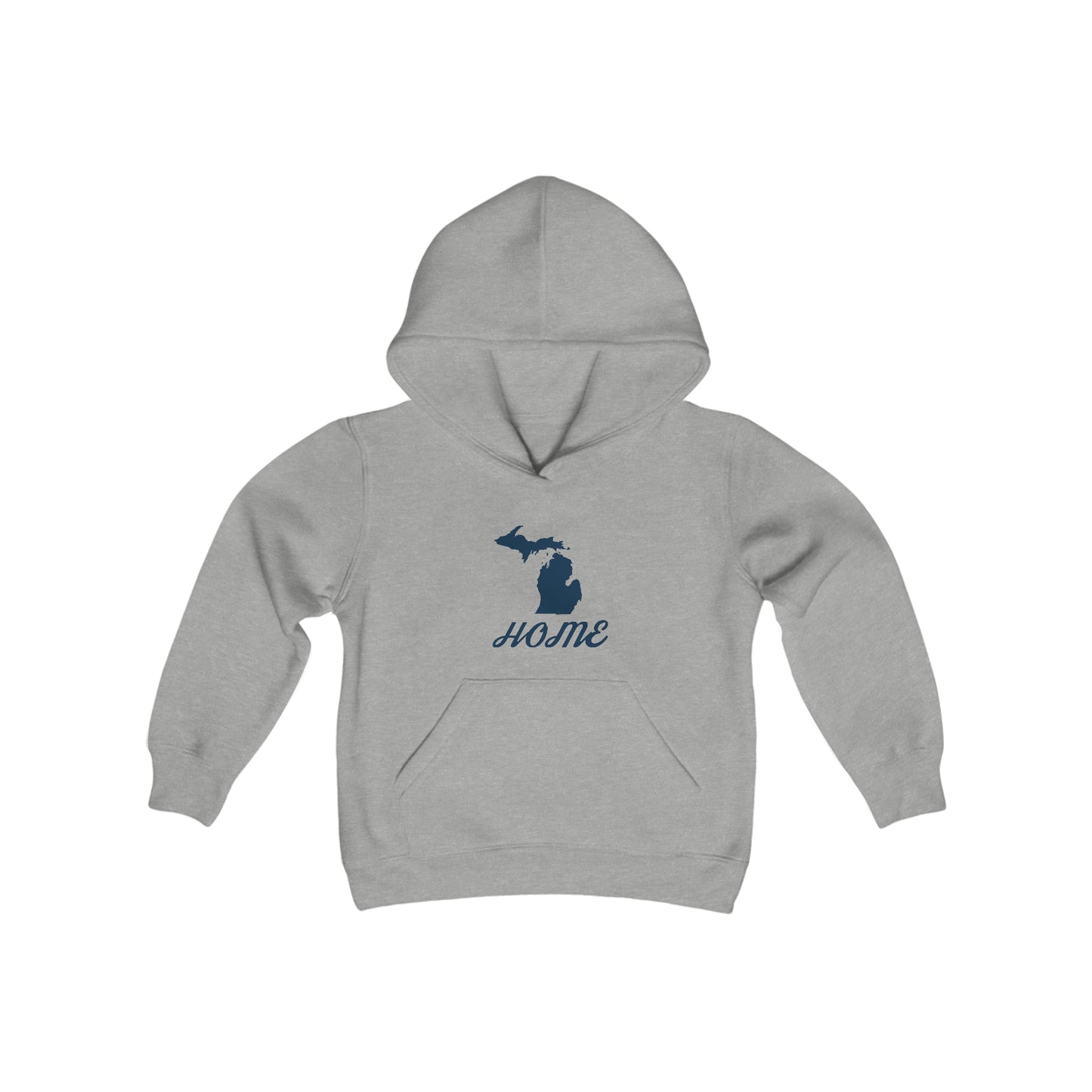 Michigan 'Home' Hoodie (Retro Script Font) | Unisex Youth