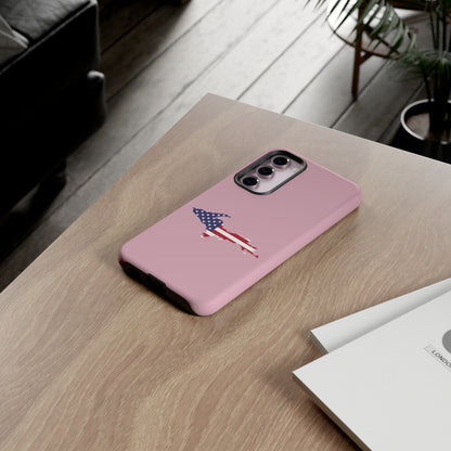 Michigan Upper Peninsula Tough Phone Case (Pink w/ UP USA Flag Outline) | Samsung & Pixel Android