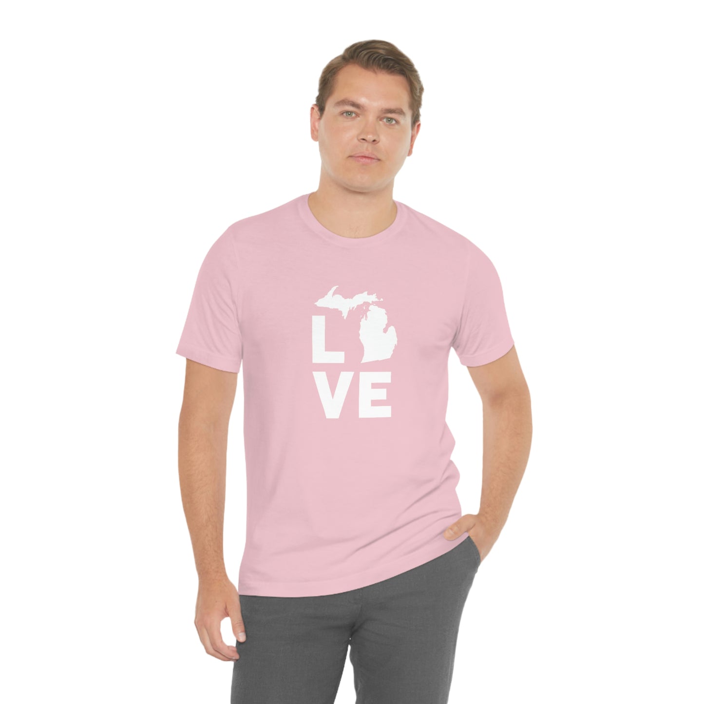 Michigan 'Love' T-Shirt (Geometric Sans Font) | Unisex Standard Fit