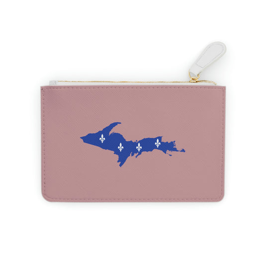 Michigan Upper Peninsula Mini Clutch Bag (Cherry Blossom Pink w/ UP Quebec Flag Outline)