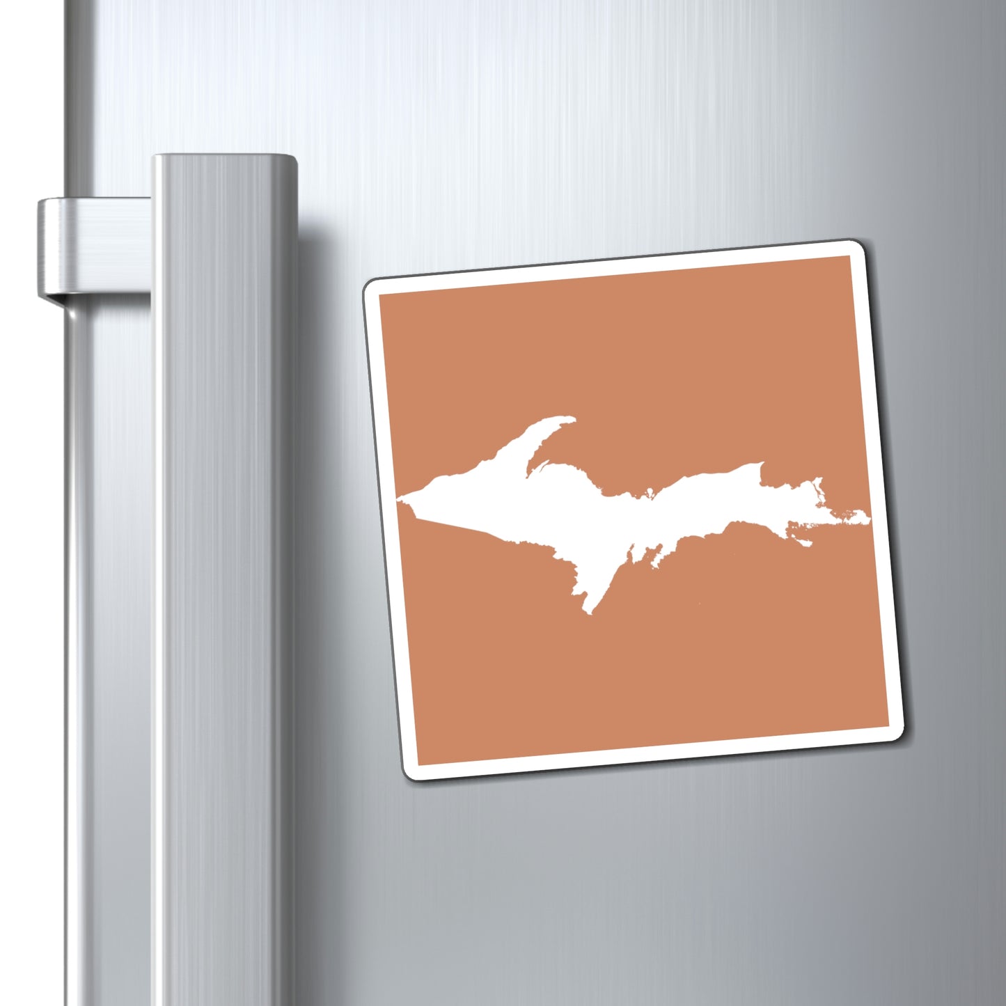 Michigan Upper Peninsula Square Magnet (Copper Color w/ UP Outline)