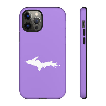 Michigan Upper Peninsula Tough Phone Case (Lavender w/ UP Outline) | Apple iPhone