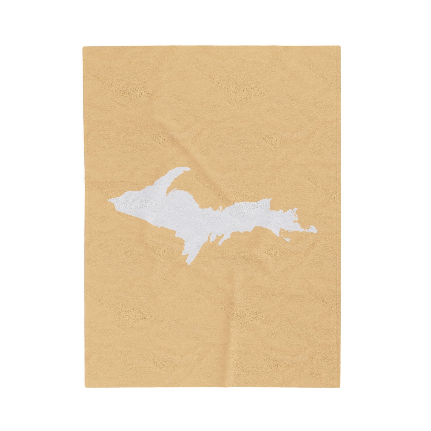 Michigan Upper Peninsula Plush Blanket (w/ UP Outline) | Maple Color