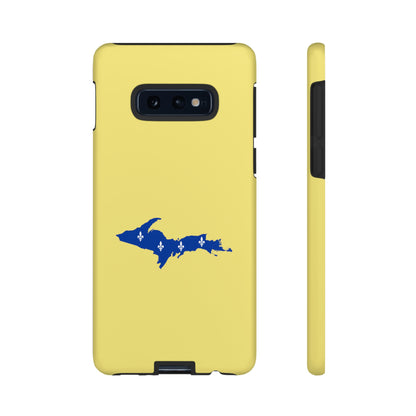 Michigan Upper Peninsula Tough Phone Case (Yellow Cherry Color w/ UP Quebec Flag Outline) | Samsung & Pixel Android