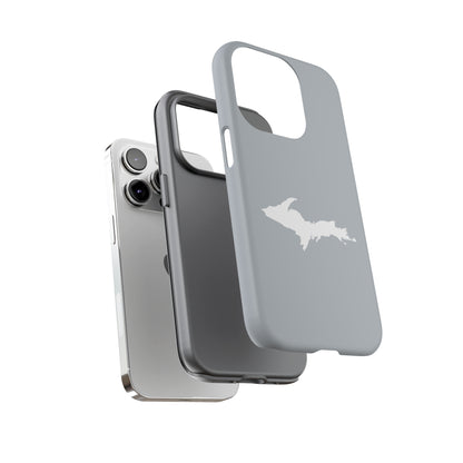 Michigan Upper Peninsula Tough Phone Case (Silver w/ UP Outline) | Apple iPhone