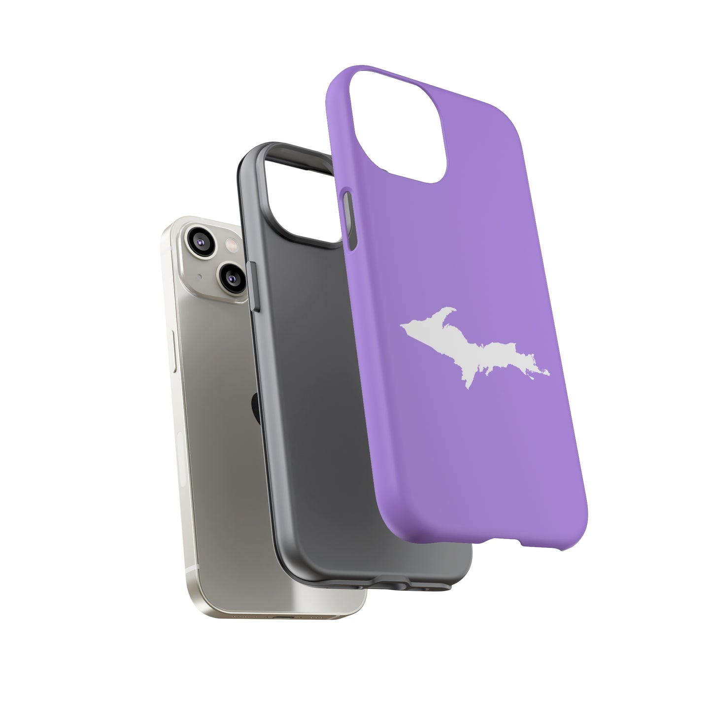 Michigan Upper Peninsula Tough Phone Case (Lavender w/ UP Outline) | Apple iPhone