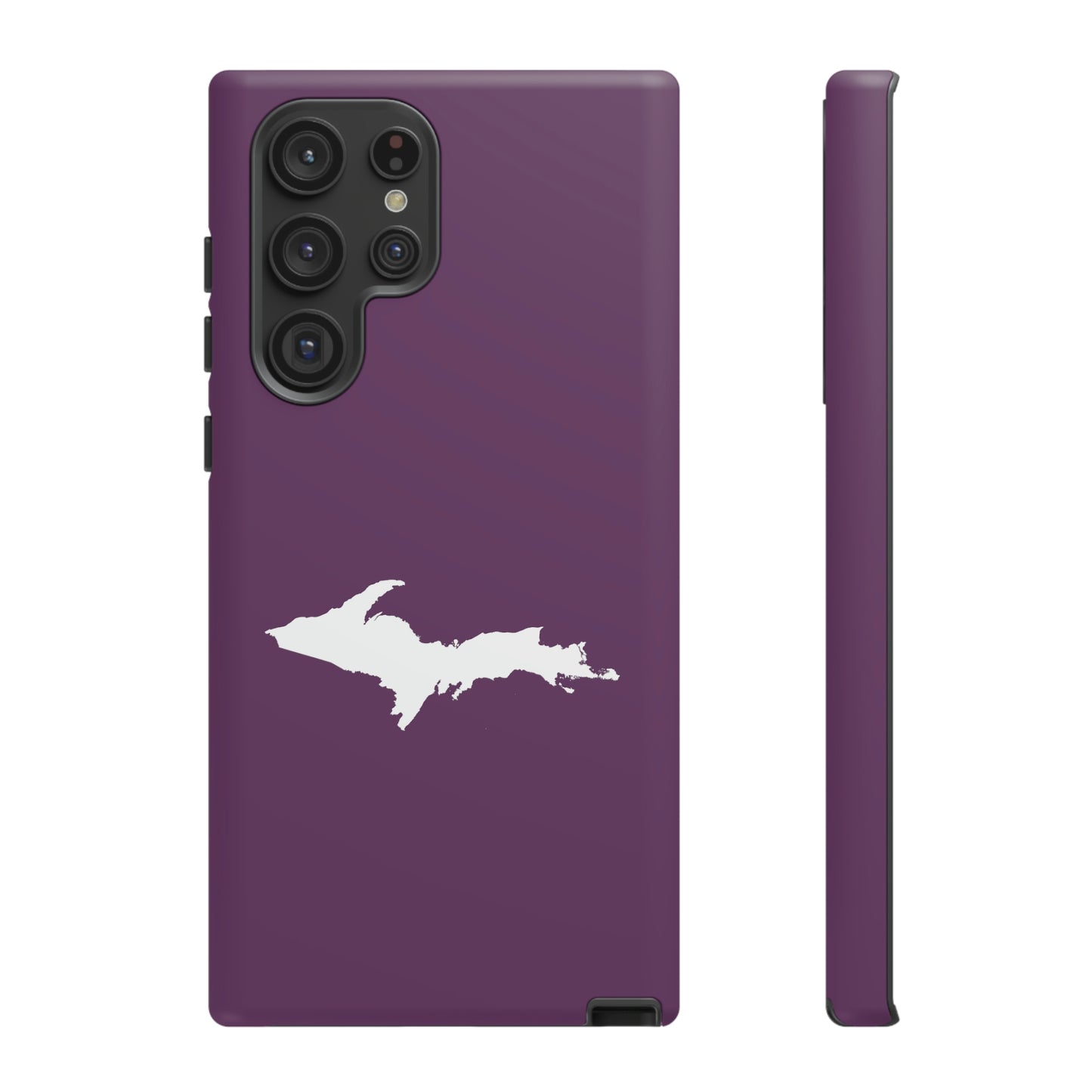 Michigan Upper Peninsula Tough Phone Case (Plum w/ UP Outline) | Samsung & Pixel Android