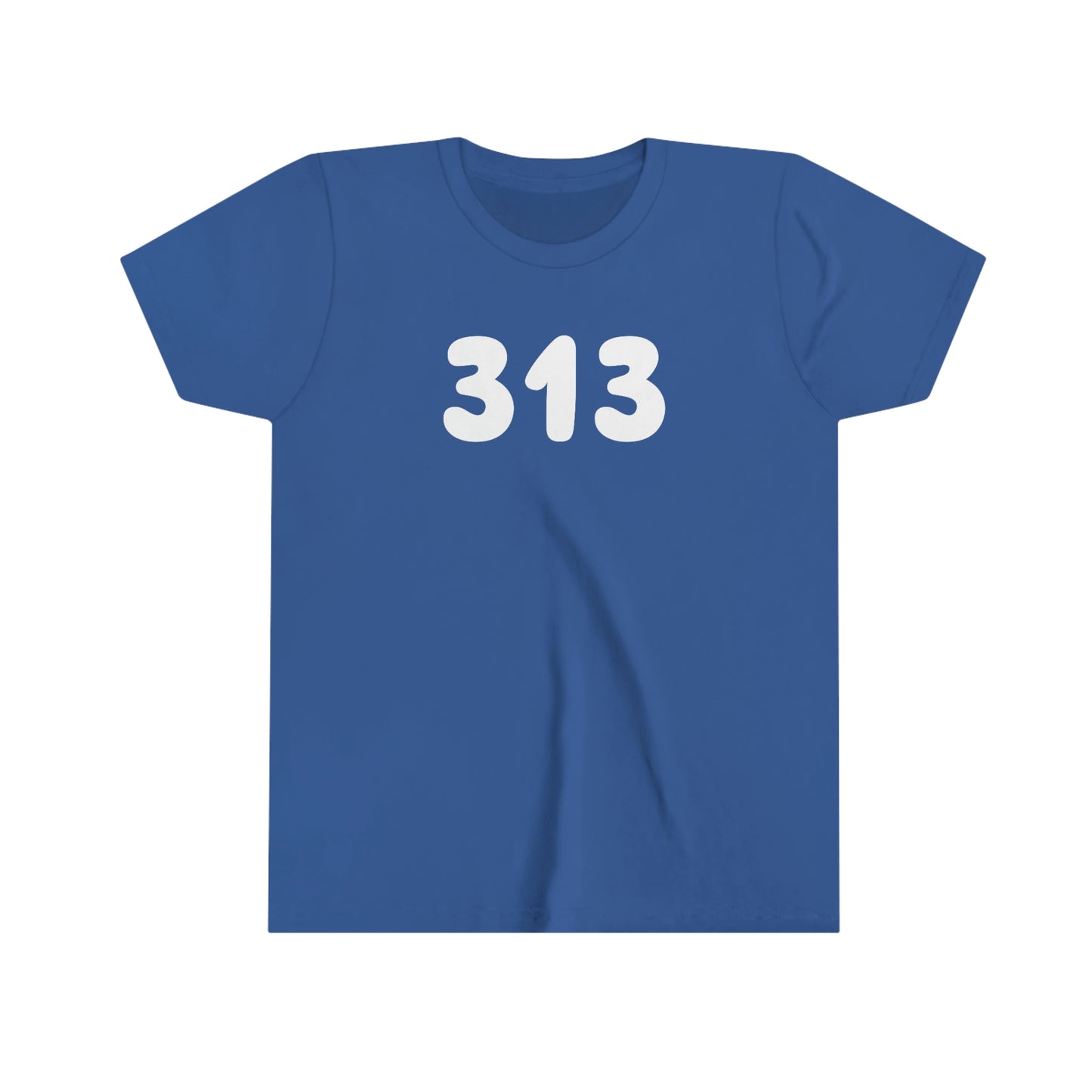 Detroit '313' T-Shirt (Rounded Children's Font) | Youth Short Sleeve