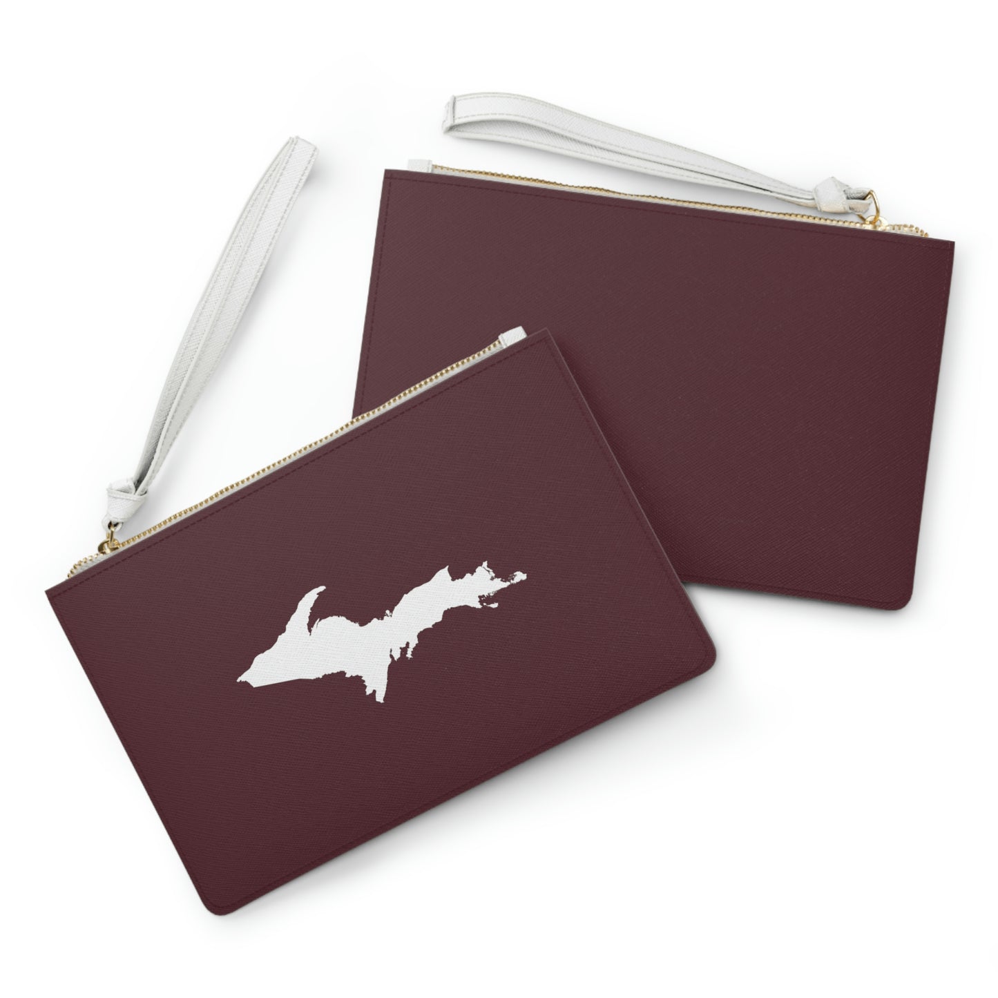 Michigan Upper Peninsula Clutch Bag (Old Mission Burgundy w/UP Outline)