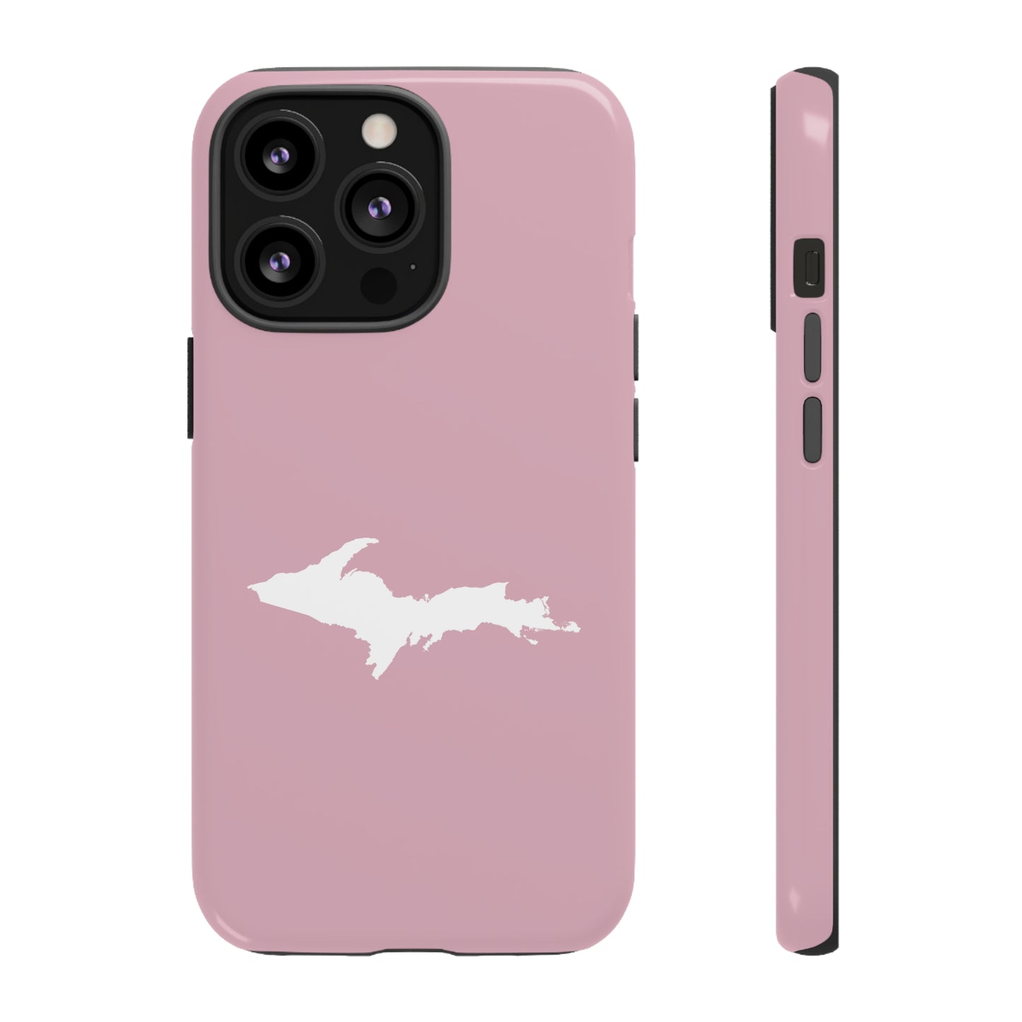 Michigan Upper Peninsula Tough Phone Case (Pink w/ UP Outline) | Apple iPhone