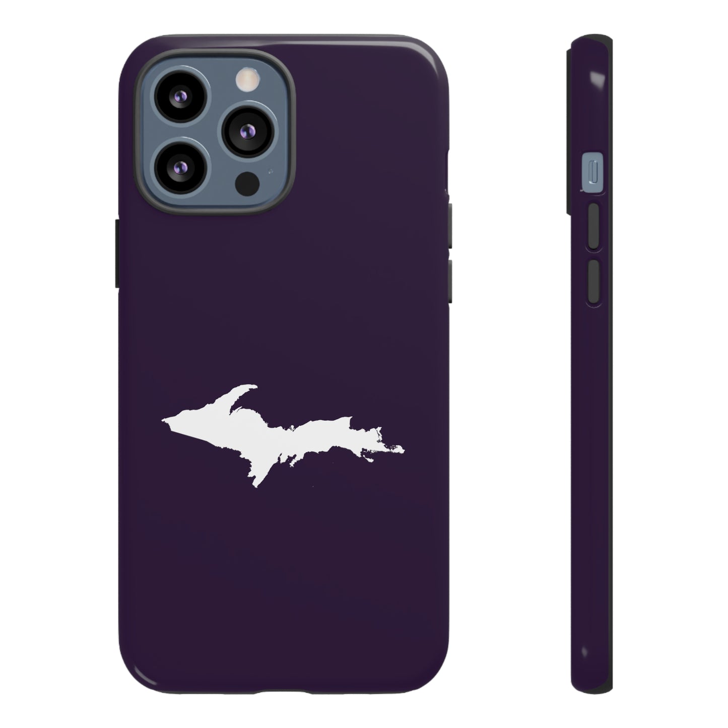 Michigan Upper Peninsula Tough Phone Case (Blackcurrant w/ UP Outline) | Apple iPhone