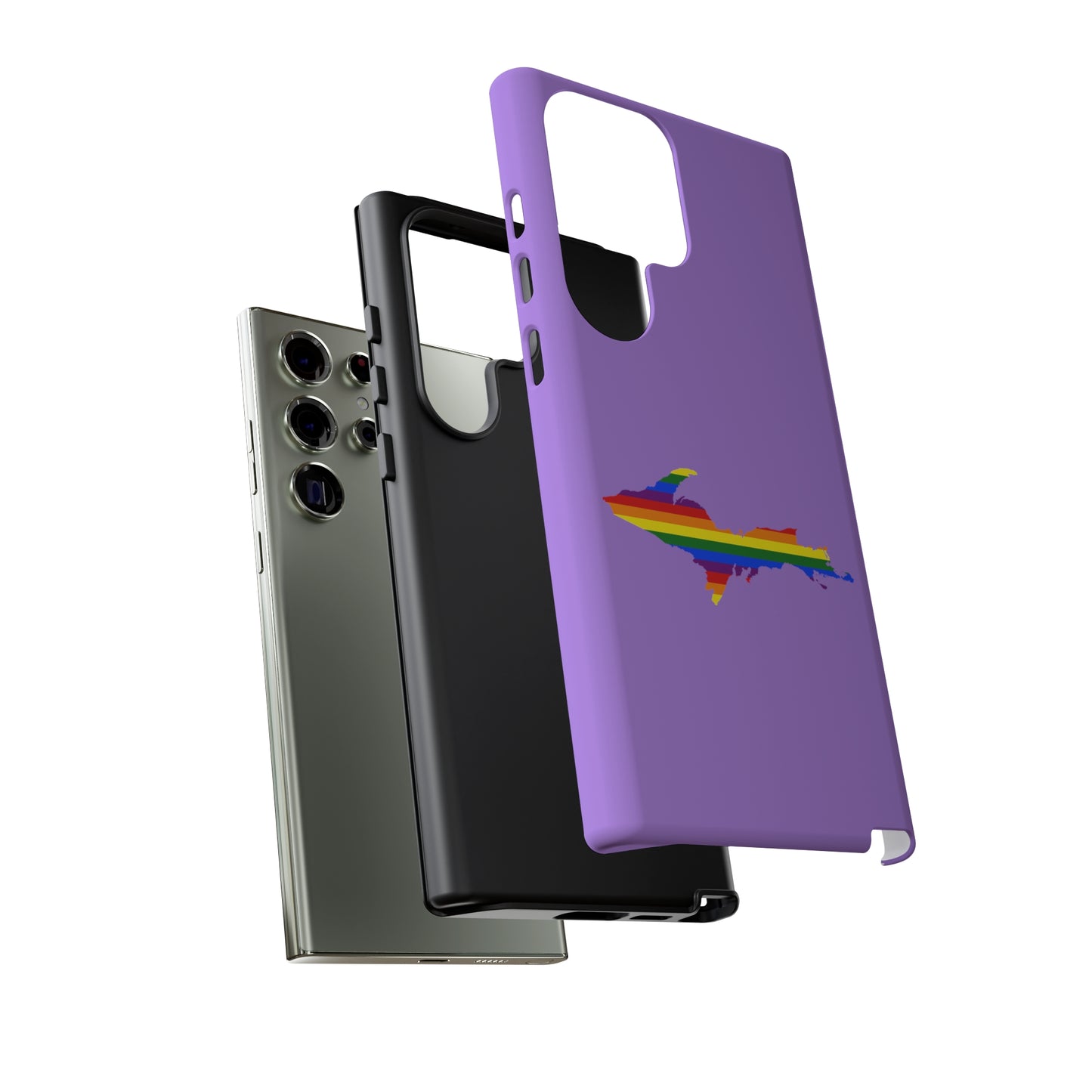 Michigan Upper Peninsula Tough Phone Case (Lavender w/ UP Pride Flag Outline) | Samsung & Pixel Android