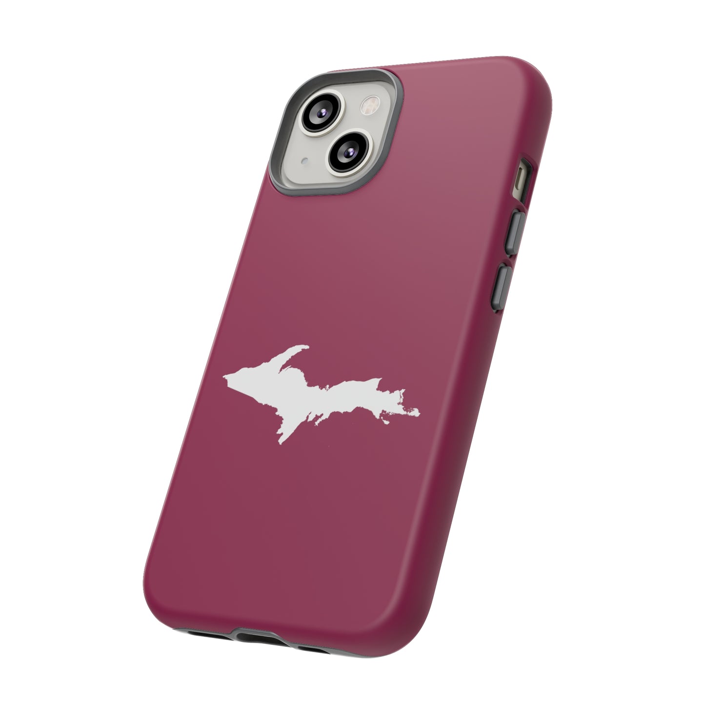 Michigan Upper Peninsula Tough Phone Case (Ruby Red w/ UP Outline) | Apple iPhone