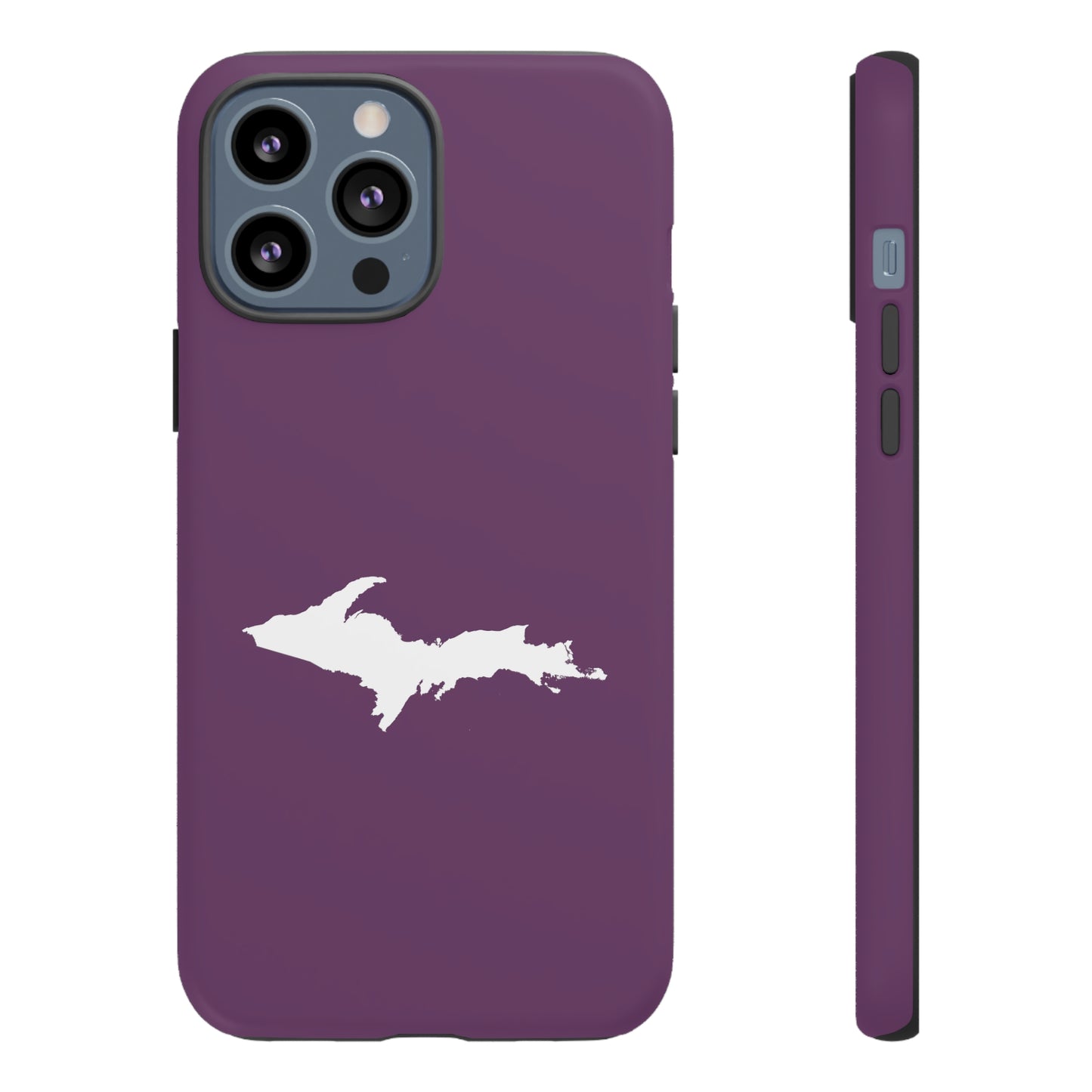 Michigan Upper Peninsula Tough Phone Case (Plum w/ UP Outline) | Apple iPhone