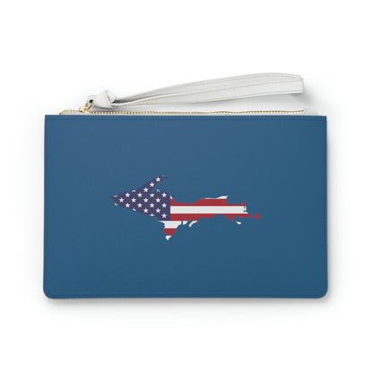 Michigan Upper Peninsula Clutch Bag (Blueberry w/UP USA Flag Outline)