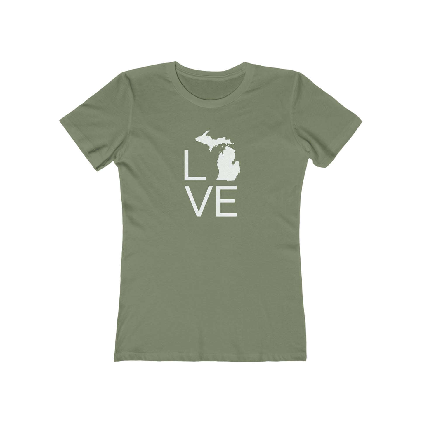 Michigan 'Love' T-Shirt (Thin Sans Font) | Women's Boyfriend Cut