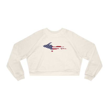 Michigan Upper Peninsula Sweatshirt (w/ UP USA Flag Outline) | Cropped Mid-Length