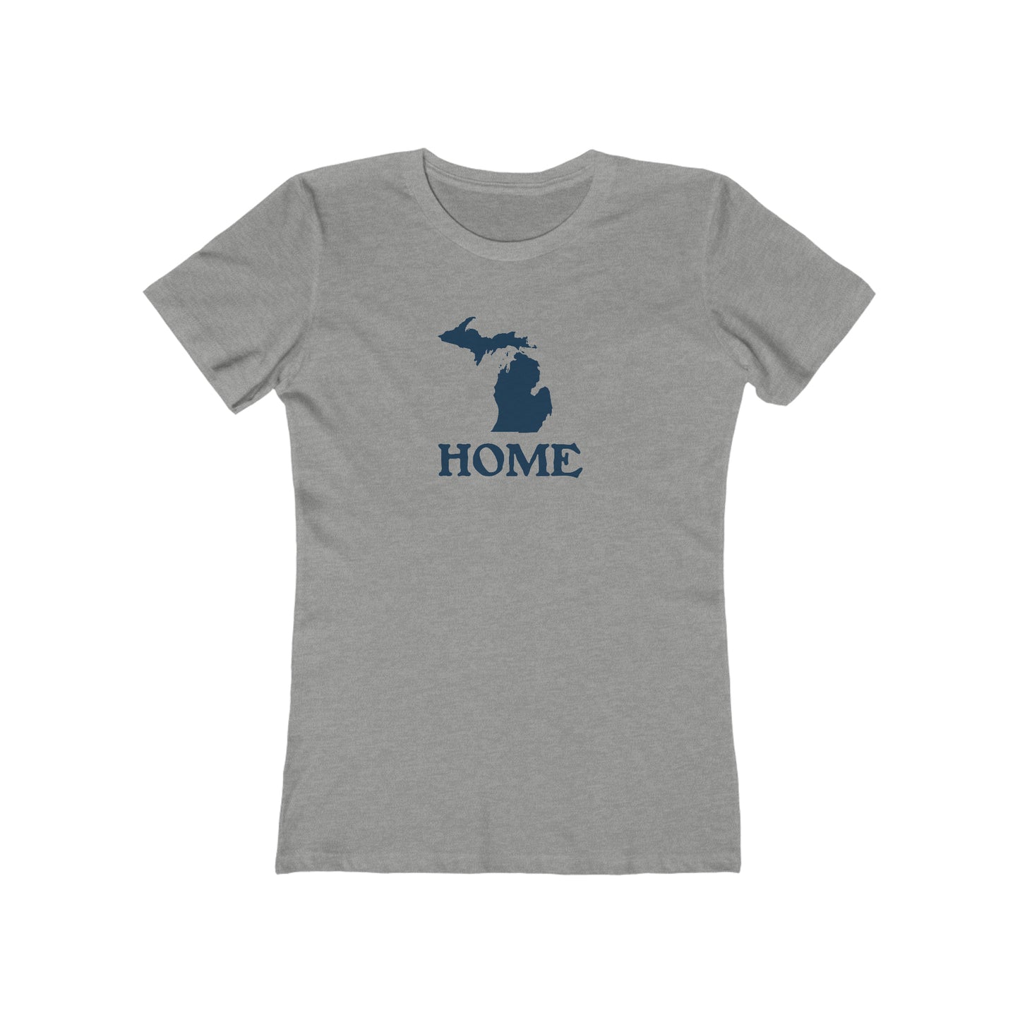 Michigan 'Home' T-Shirt (Woodcut Font) | Women's Boyfriend Cut