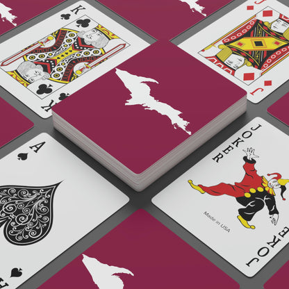 Michigan Upper Peninsula Poker Cards (Ruby Red w/ UP Outline)