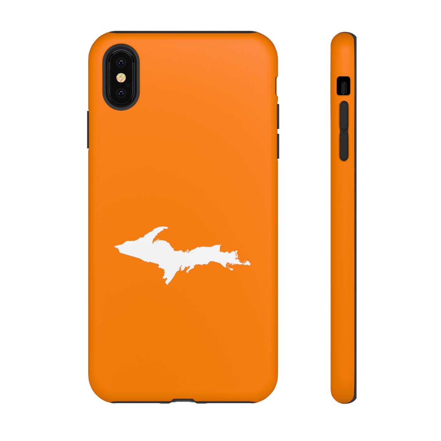 Michigan Upper Peninsula Tough Phone Case (Orange w/ UP Outline) | Apple iPhone