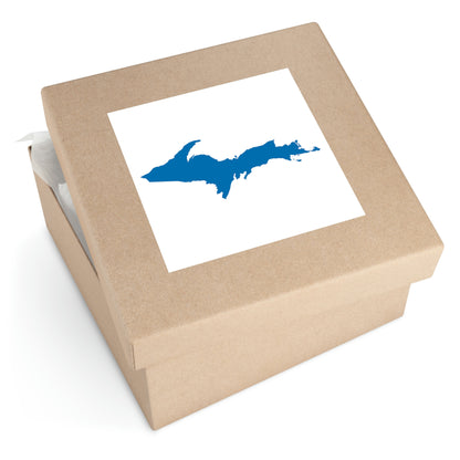 Michigan Upper Peninsula Square Sticker (w/ Azure UP Outline) | Indoor/Outdoor