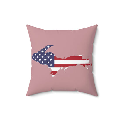 Michigan Upper Peninsula Accent Pillow (w/ UP USA Flag Outline) | '67 Caddie Pink