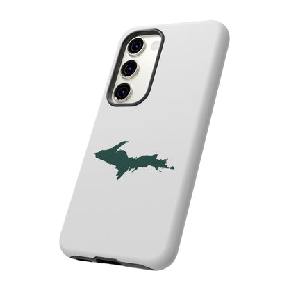 Michigan Upper Peninsula Tough Phone Case (Birch Bark White w/ Green UP Outline) | Samsung & Pixel Android