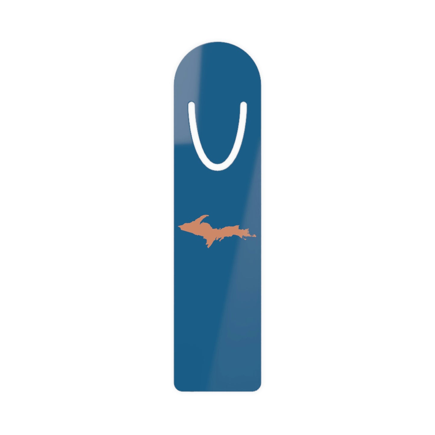 Michigan Upper Peninsula Metal Bookmark (w/ Copper UP Outline) | Blueberry