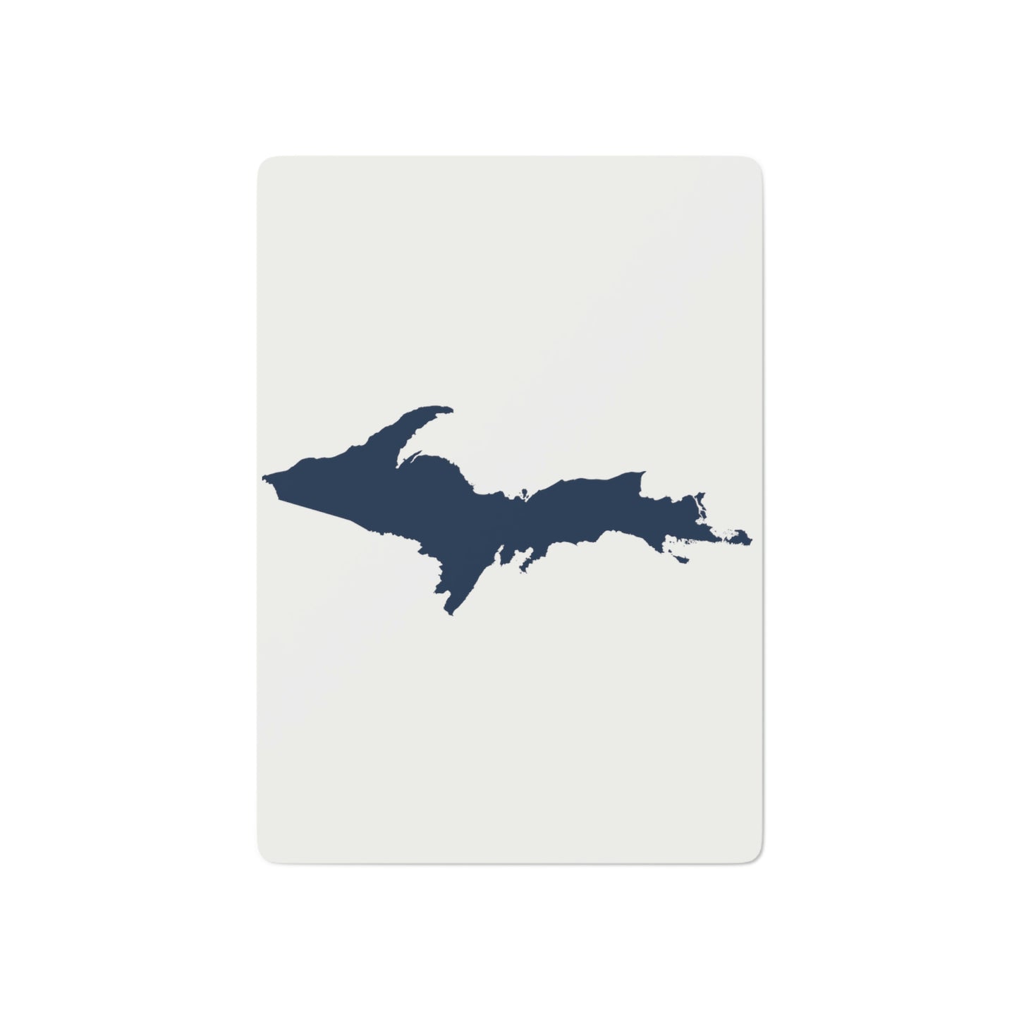 Michigan Upper Peninsula Poker Cards (Birch Bark White w/ Navy UP Outline)