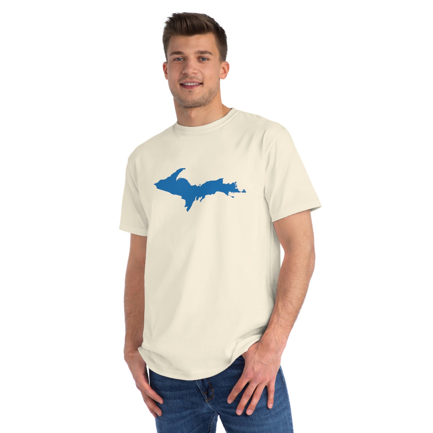 Michigan Upper Peninsula T-Shirt (w/ Azure UP Outline) | Organic Unisex
