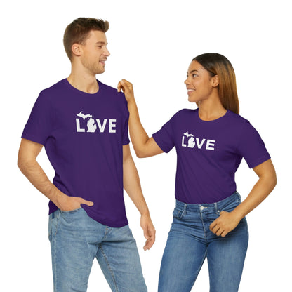 Michigan 'Love' T-Shirt (Geometric Sans Font) | Unisex Standard Fit