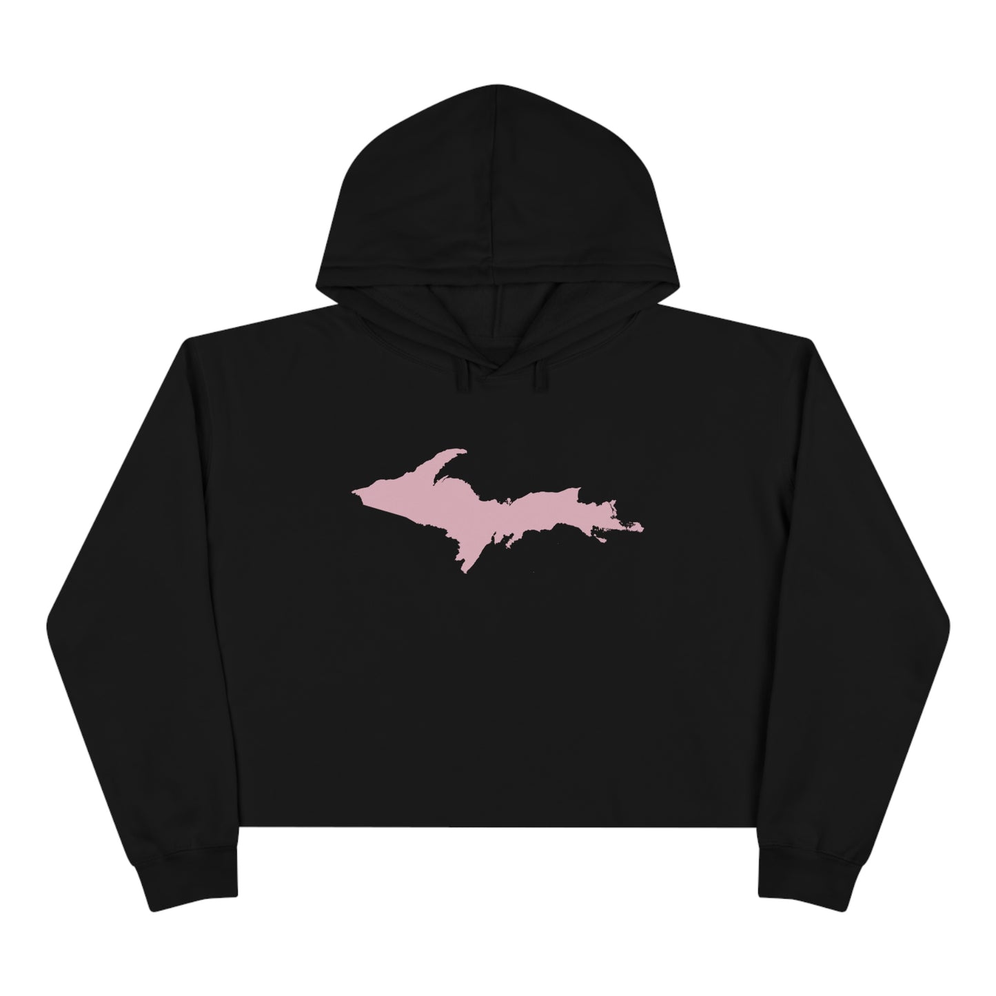 Michigan Upper Peninsula Cropped Hoodie (w/ Pink UP Outline)