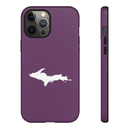 Michigan Upper Peninsula Tough Phone Case (Plum w/ UP Outline) | Apple iPhone