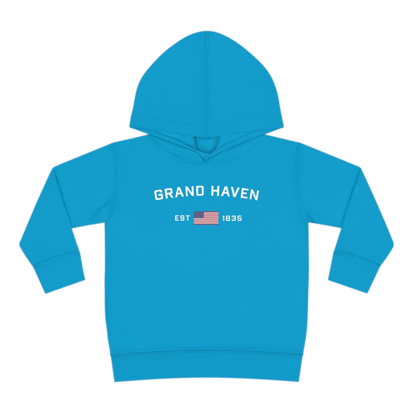 'Grand Haven EST 1835' Hoodie (w/USA Flag Outline) | Unisex Toddler