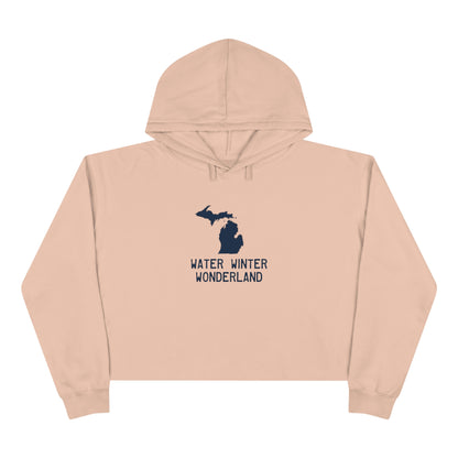 Michigan 'Winter Water Wonderland' Hoodie  | Women's Cropped Relaxed Fit