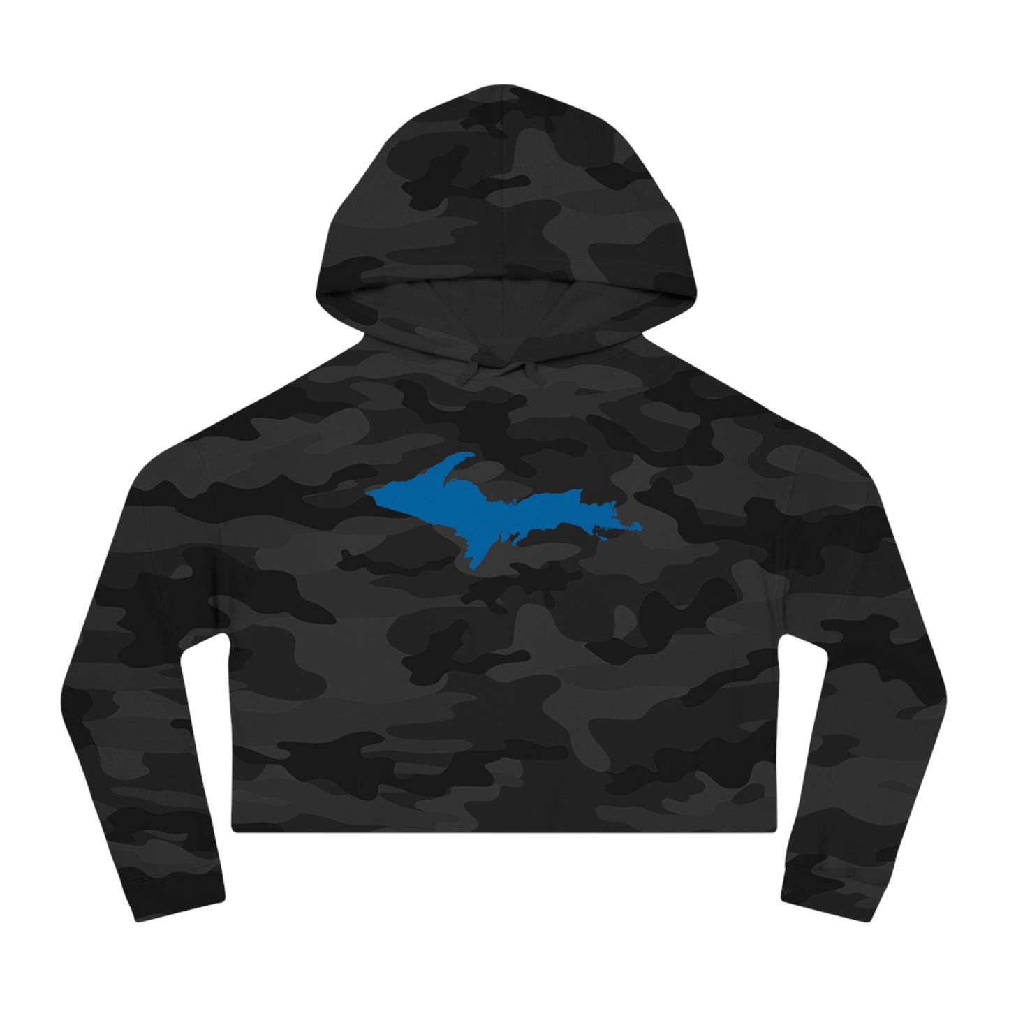 Michigan Upper Peninsula Hoodie (w/ Azure UP Outline) | Lightweight Cropped