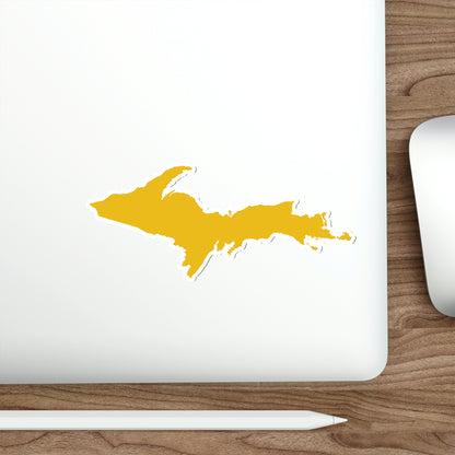 Michigan Upper Peninsula Die Cut Stickers (w/ Gold UP Outline) | Indoor/Outdoor