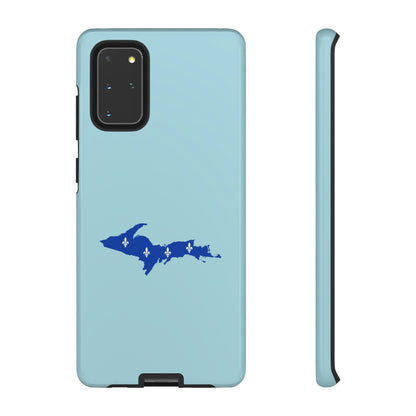 Michigan Upper Peninsula Tough Phone Case ('58 Caddie Blue w/ UP Quebec Flag Outline) | Samsung & Pixel Android