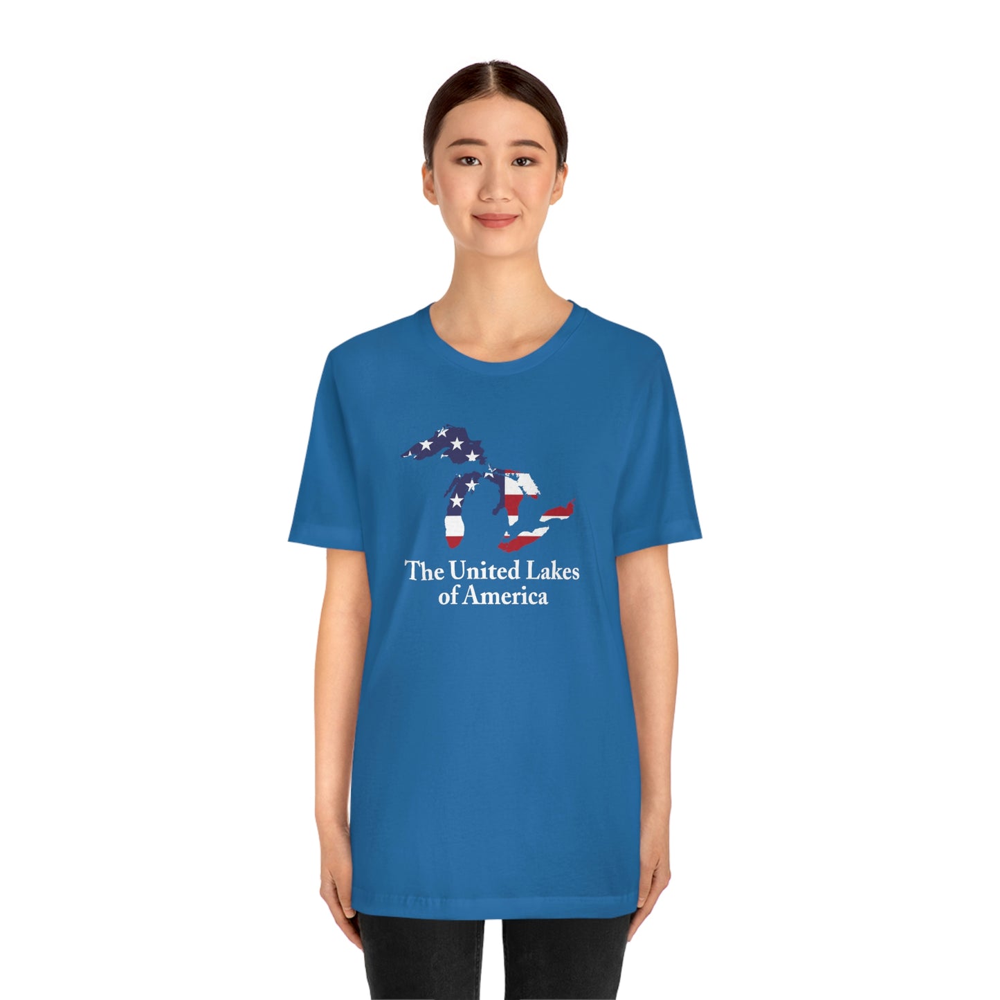 'The United Lakes of America' T-Shirt (w/ Great Lakes USA Flag Outline) | Unisex Standard Fit