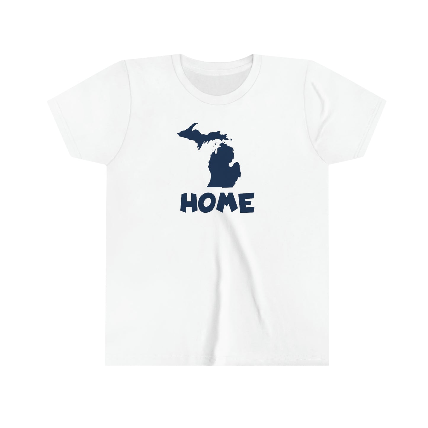 Michigan 'Home' T-Shirt (Whimsical Sans Font) | Youth Short Sleeve