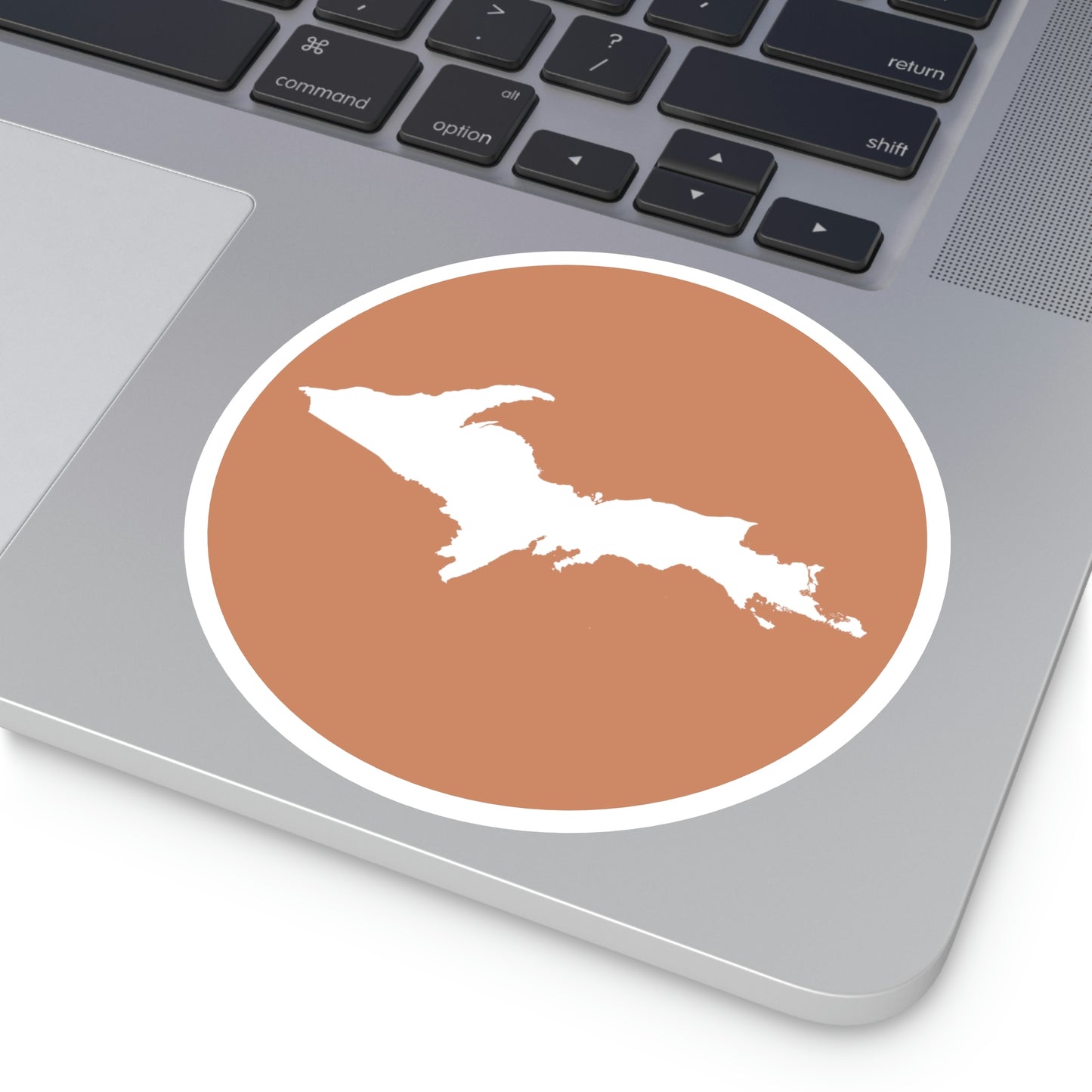 Michigan Upper Peninsula Round Stickers (Copper w/ UP Outline) | Indoor\Outdoor