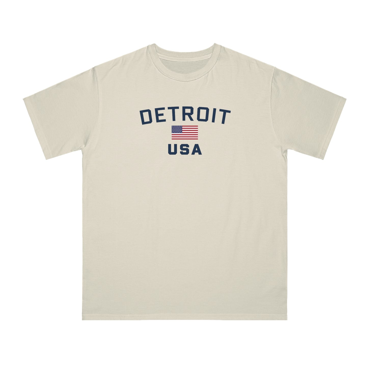 'Detroit USA' T-Shirt (w/ USA Flag) | Organic Unisex