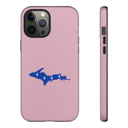 Michigan Upper Peninsula Tough Phone Case (Pink w/ UP Quebec Flag Outline) | Apple iPhone