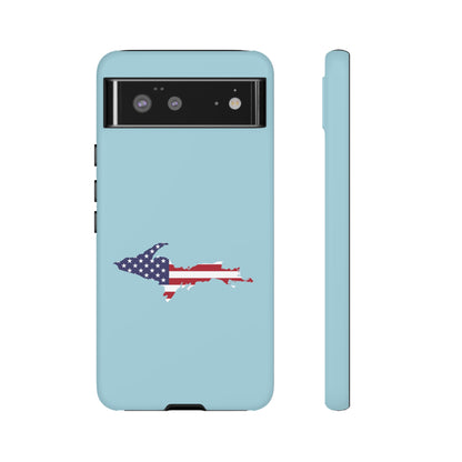 Michigan Upper Peninsula Tough Phone Case ('58 Caddie Blue w/ UP USA Flag Outline) | Samsung & Pixel Android