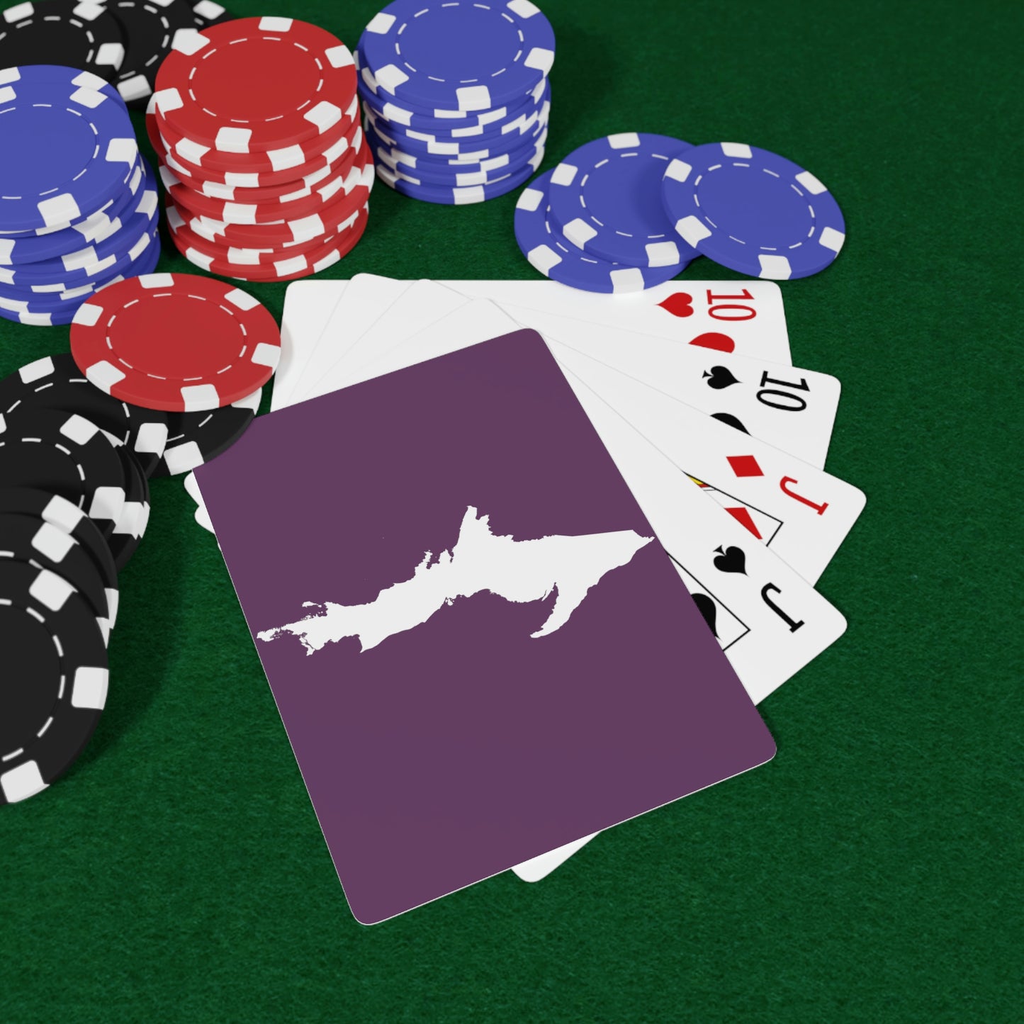 Michigan Upper Peninsula Poker Cards (Plum w/ UP Outline)