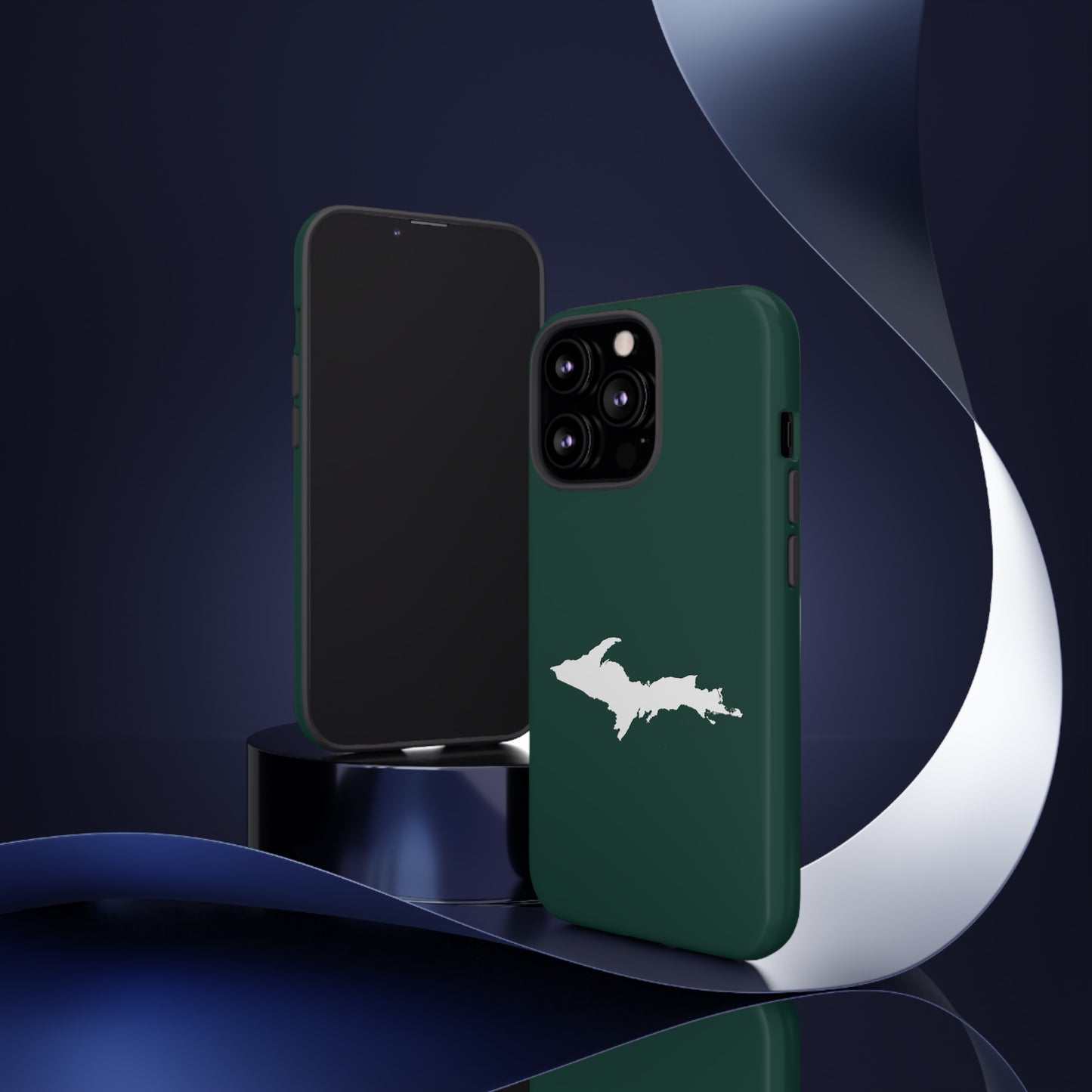 Michigan Upper Peninsula Tough Phone Case (Green w/ UP Outline) | Apple iPhone