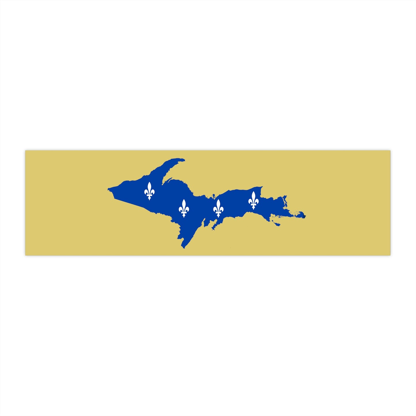 Michigan Upper Peninsula Bumper Stickers (w/ UP Quebec Flag Outline) | Plum Yellow Background